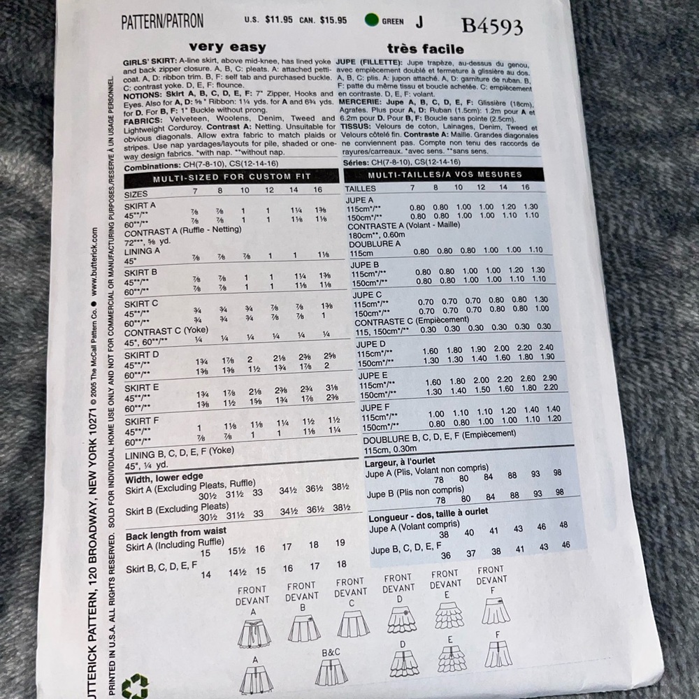 Butterick B 4593 Pattern - Picture 4 of 6